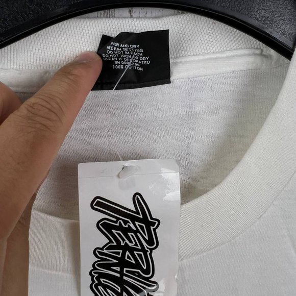 Vintage Pernicci Spiral Grunge XL Casual T-Shirt‎ White New Men Single Stitching - Picture 4 of 11